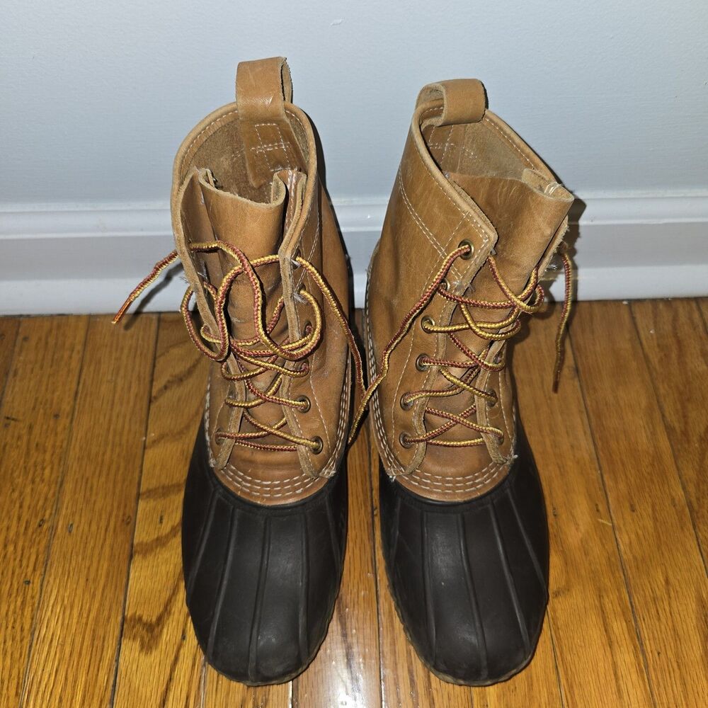 LL Bean VTg Women's Sz 8 HIGHTOP Bean Duck Boots Brown